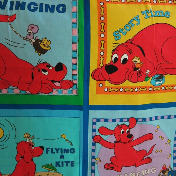 Vintage Cranston Clifford Red Dog Baby Soft Book Fabric Wall Panel Quilt To Sew - Picture 3 of 7
